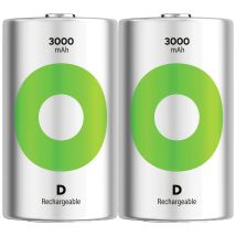 Recyko Batteria Ricaricabile Torcia (d) Nimh 3000 Mah 1.2 V 2 Pz. - Gp