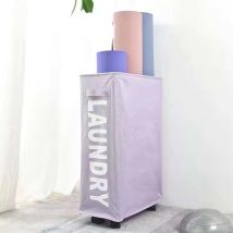 Faltbarer Wäschekorb Stoff Für Zuhause, Wäschesammler Und Yoga Matte Aufbewahrung Mit Rollen Lila, Modern Praktisch Für Tägliche Nutzung