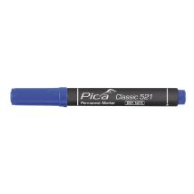 Pica - Pennarello Indelebile Indelebile 'classic 521' Con Punta A Pennello Blu