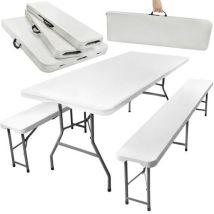 Malatec Ensemble Meubles Jardin Pliable Gris Clair