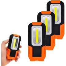 Vtizikl Lampes De Baladeuse A Led Lampe Torche Poche De 3w Cob Led Portable Magnetique Piles Aaa Pas Incluses, Lampe Pliable Avec Base Magnétique Et 