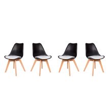 Hobag – Chaise Scandinave Blanc/Noir – Polypropylene – Dimensions L53 x W49 x H82 – Style Élégant
