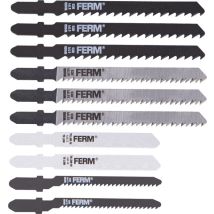 FERM JSA1004 Stichsägeblätter-Set 10 Stück – T-Schaft – Holz, Kunststoff, Metall – für verschiedene Anwendungen