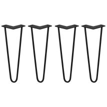 4 X 14' Hairpin Legs - 2 Prong - 10mm - Black