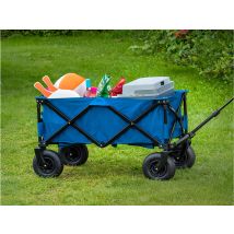 Bollerwagen Klappbar In Blau Handkarren, Ladegewicht Bis 70kg