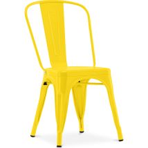 Esszimmerstuhl - Industriedesign - Stahl - Neuauflage - Stylix Gelb