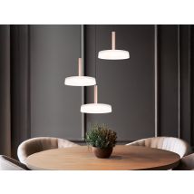 Led Pendelleuchte Celeste 3-flammig Höhenverstellbar Glas Weiß, Ø 35cm