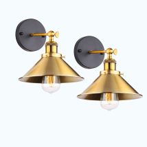 Lampada Da Parete Interni, Industriale Stile Applique Con Ø22cm Paralume, Illuminazione Da Parete Regolabile 180° Per Soggiorno Camera Da Letto 