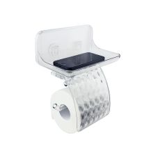 Porte-papier toilette – Organisateur transparent en plastique – Dimensions 18x22,5x11 cm – Fixation adhésive – METAFORM