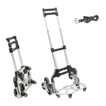 Carrello Pieghevole Leggero In Alluminio A 10 Ruote, Carrello Pieghevole Con Corde Di Espansione, Regolazione In Altezza, 4 Quattro Ruote Universali, 