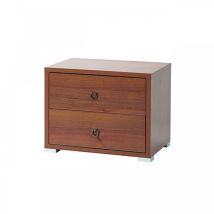 Argonauta - Mesita De Noche Nogal Antiguo 2 Cajones En Madera De Melamina 36x52xh 43