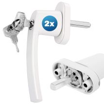 Monzana Manilla Para Ventana Con Cerradura Y 2 Llaves Función De Bloqueo Protección Antirobo Seguridad 2x Blanco