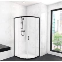 Marwell Glasdusche City - 90 X 90 X 200 Cm - Schwarz - Radius 55 Cm - Duschkabine - Runddusche - Dusche - Duschabtrennung - Duschwand - Schwarze 