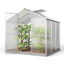 Serra Eco-star 3 Telaio In Alluminio 192 X 192 Cm, Lastre A Doppia Parete Di 8 Mm, Con Apri-finestra Automatico E Telaio Di Fondazione - Gfp