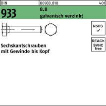 Fontana - Din 933/iso 4017 Sechskantschraube Vg M6x80 Stahl 8.8 Galvanisch Verzinkt 200 Stk