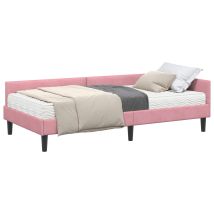 Corner Bed Frame With Mattress Other Manual 2 Pcs Grey Velvet Vidaxl