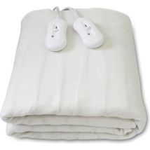 Surmatelas Chauffant - Leogreen - Double 160x140 Cm - 2x60w - 3 Réglages De Température - Blanc