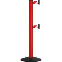 Potelet à sangle en aluminium – 1000 mm – Diamètre 70 mm – Rouge vif – Quincaillerie