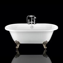 Vasca Da Bagno Freestanding Con Piedini Chelsea Bianca 154 Cm Piedini Di Aquila Bronzo