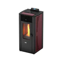 Termostufa A Pellet Canadian Stove "idro 14" Bordeaux 13,8 Kw