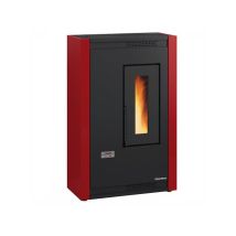 Estufa de pellets Luisella Negra – Potencia 2,4/4,4 kW – Capacidad del depósito 10 kg – Ventilación forzada – Control remoto
