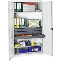 Armoire À Outils Et Matériel Série 3000 Gris Clair + 3 Tiroirs 100 Mm + 3 Tablettes Coulissantes Sur Toute La Longueur - 3008207 - Stumpf