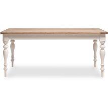 Privatefloor - Country Style Wooden Dining Table For 8 People - Hella White