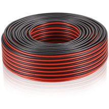 10839 Cavo Hi-fi 03vh-h Per Altoparlanti, Sezione 2x0.75mm, 50 Mt, Nero/rosso - Electraline