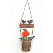 Denk - Hänger 18338 Pflanzhänger Blumenampel Mit Vögel 'willkommen' 70 Cm