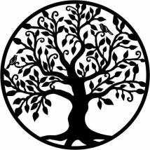 Rowoythk – Albero Della Vita In Metallo, Decorazione Da Parete, 40 Cm – Ferro Battuto Resistente Alla Ruggine – Per Interni Ed Esterni – Nero