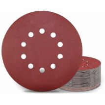Disco De Lijado De 225 Mm, 50 Almohadillas Redondas De Lijado, Grano 320, 10 Agujeros, Para Lijadoras De Cuello Largo, Lijadoras De Yeso Y Lijadoras 