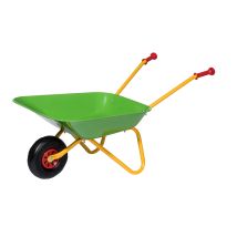 271900 Carriola In Metallo Con Pneumatici In Plastica E Manici In Plastica, Colore Giallo/verde - Rolly Toys