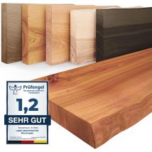Lamo Manufaktur - Wandregal Holz Baumkante Regal Farbe: Dunkel Pure: Ohne Montage Set 80 Cm