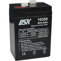 10355 - Batteria Al Piombo Sigillata Agm Ricaricabile Da 6v 4,5 Ah. Ideale Per Allarmi Domestici E Industriali, Giocattoli Elettrici, Recinzioni, 