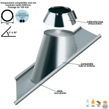 Solin Plomb 5 À 30 Degrés Conduit Double Paroi Isolé Edilinox - Diamètre 100 Mm