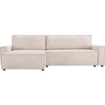 Divano Letto Angolare In Tessuto Testurizzato "montaigne" - 4 Posti - Beige