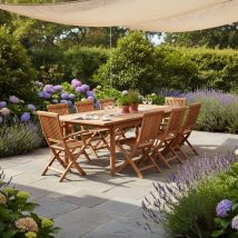 Table De Jardin Extensible Rectangulaire Teck Massif 180/240 Cm Auckland