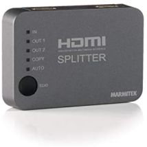 Duplicador Hdmi 4k60 Marmitek Split 312 Uhd - Hdmi Splitter 1 Entrada 2 Salidas - Ultra Hd - 4k60 - Divisor Hdmi - 3840 X 2160 60hz - Hdcp 2.2 - 