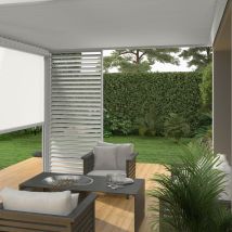 Ombrea - Pergola Bioclimatique Ombréa Adossée Vs 3x4m Blanc + 1 Store 4m Blanc