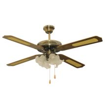 Ventilatore a soffitto Niklas – 132 cm – 60 Watt – 4 pale in MDF con finitura legno – 3 velocità – E27