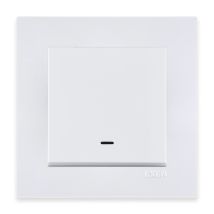 Interrupteur Simple Avec Témoin Lumineux Blanc – 201/01e Exen – Ensemble Complet (mécanisme + Plaque Inclus)