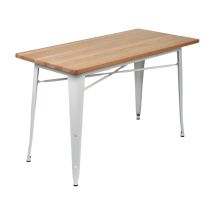 Table De Salle À Manger Rectangulaire De Style Industriel En Bois Et Acier 120x60x76cm Thinia Home