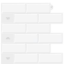 3d-zementfliesenaufkleber, Selbstklebend, Wandfliesen, Spritzschutz, Selbstklebende Bordüre, Wasserdicht, Für Küche Und Badezimmer, Ziegelweiß, 5