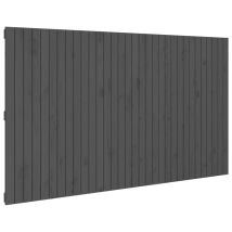 Testiera Letto Accessorio Camera Da Letto Pensile Stile Pallet 204 X 3 X 110 Cm Legno Massello Grigio Tdl0202632