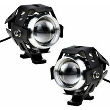 Candyse 2 Stück 125 W Motorrad-scheinwerfer, Extra Led-nebelscheinwerfer, Motorrad-scheinwerfer, 1200 Lm, U5, Wasserdicht, Für Motorrad, Roller, 4 