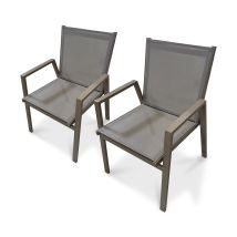 Dcb Garden - Floride - Set Mit 2 Stapelbaren Gartensesseln Aus Quarzaluminium