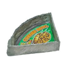 L - 8,2x35,5x35,5 Cm: Abbeveratoio Vaschetta Repti Rock Corner Bowl In Resina