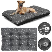 Hundebett Prestige Kissen 100x70 Cm Wasserdicht Silber Knochen