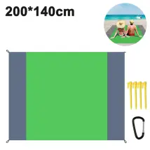 Tapis De Pique-nique Imperméable Tapis De Plage Accessoires De Plage - Tapis De Pique-nique Épais Sans Sable 210200cm, 4 Piquets Métalliques, Pour 