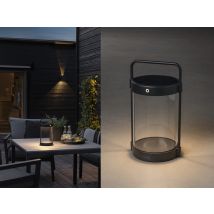 Konstsmide Lighting - Akku Tischleuchte Crotone Per Solar & Usb Aufladbar, Schwarz Höhe 30cm